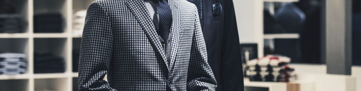 Men elegant clothing showcase